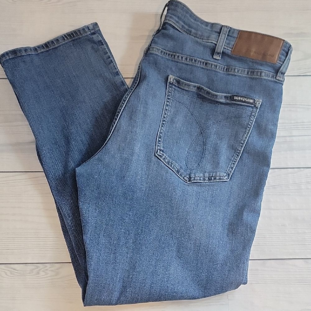 Calvin Klein Blue Denim Straight Leg Jeans Mens Size 40" X 30"
